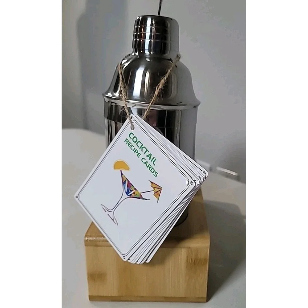 10-Pc Bartender Kit Senderm Cocktail Shaker Set‎ w/ Bamboo Stand Home Bar Gift